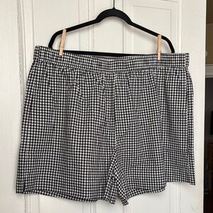 black and white gingham shorts
